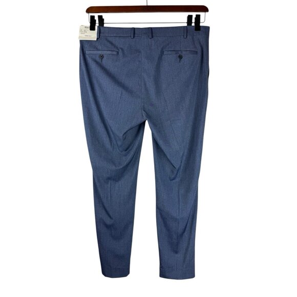 Kenneth Cole Reaction Suit Blue Slim Fit Techni-Cole Jacket Pant 46L 40W 32L NEW - Picture 7 of 9